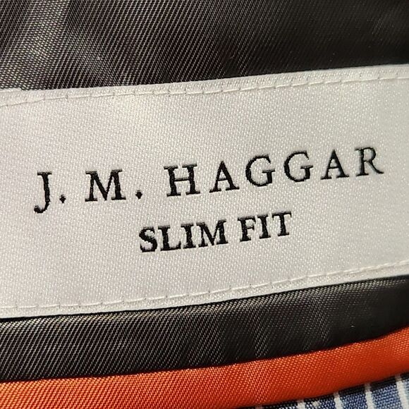 Jm Haggar Blazer For Men Size 42R Slim Fit Gray Color 2 Buttons Lined New - Picture 9 of 13